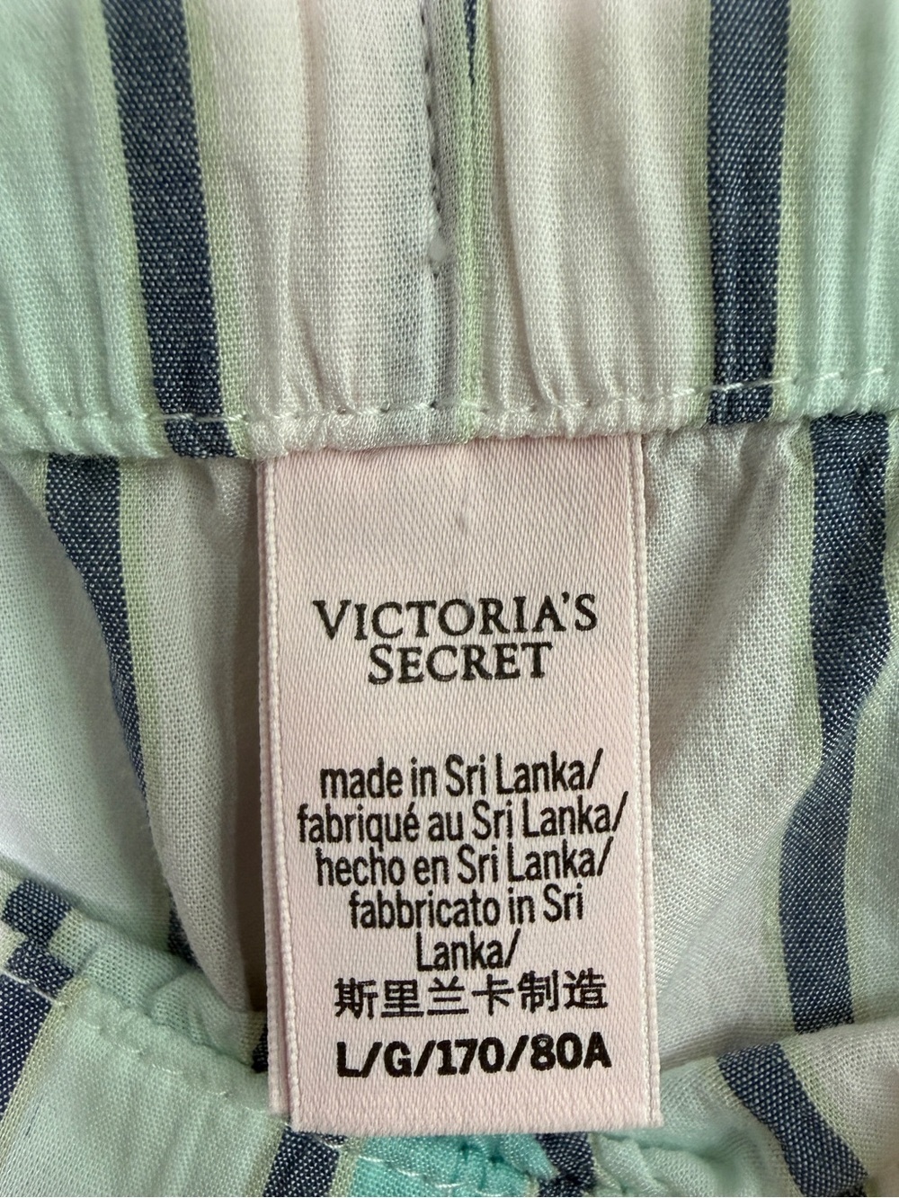 Victoria’s Secret Pastel Stripe Cotton Short Sleeve PJ Set Shirt + Shorts L - Picture 9 of 11